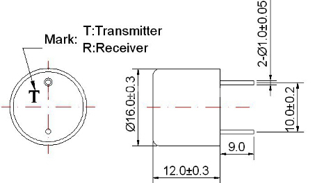 ultrasound sensor EUS16T-40TR-WA ultrasound transmitter receiver - ESUNTECH