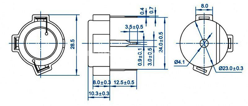 Piezo 3 pin buzzer EPT2311A-TA-12-2.8-28-R 12V wash machine alarm - ESUNTECH