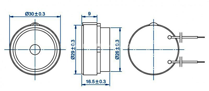Piezo buzzer EPT3016W405-TA-09-3.4-R high-output alarm transducer - ESUNTECH