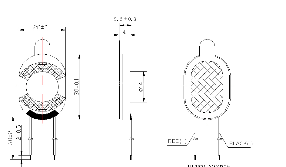 wiring mylar speaker ESP2030 oval micro speaker - ESUNTECH