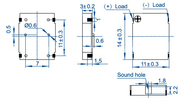 SMD electromagnetic buzzer EET1411AS-05L-2.731-40-R 5v electromagnetism transducer - ESUNTECH