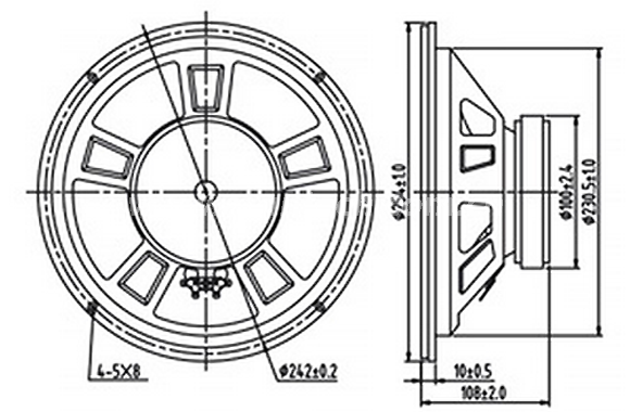 Loudspeaker YD300-50-12F126C 12 Inch Midrange Stereo Audio Speaker, Mid Range Loudspeaker Drivers - ESUTECH