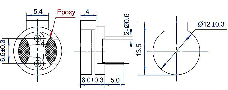 small magnetic transducer EET1260 1.5 volt High-Output Alarm buzzer - ESUNTECH