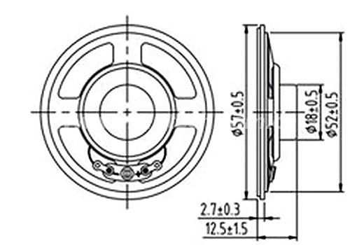Loudspeaker YD57-12A-4N12.5MX 2.25 Inch 57mm Internal Magnet Mid Range Small Waterproof Speaker Drivers - ESUTECH
