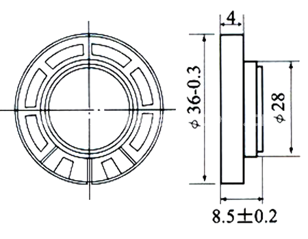 mylar speaker 36mm waterproof speaker ESP36N-B - ESUNTECH