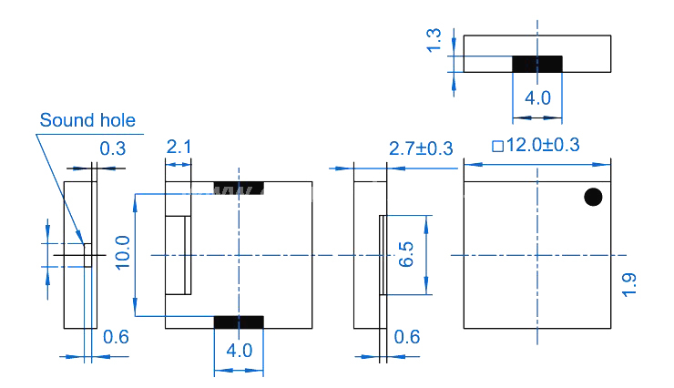 SMD Piezo buzzer EPT1227S-HL-03-4.0-16-R SMD transducer - ESUNTECH
