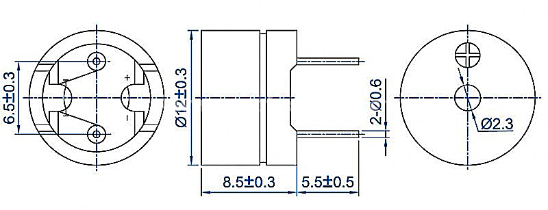 Electromagnetic buzzer EET1285 passive magnetic anunciator - ESUNTECH