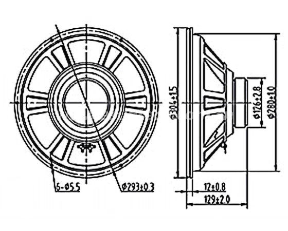 Loudspeaker YD300-01-8F126U 12 Inch Bass Speaker Drivers, China Speaker Manufacturer - ESUTECH