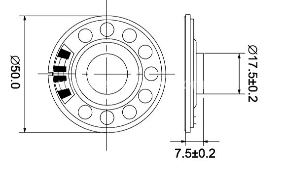 50mm speaker EST50N-C metal frame - ESUNTECH