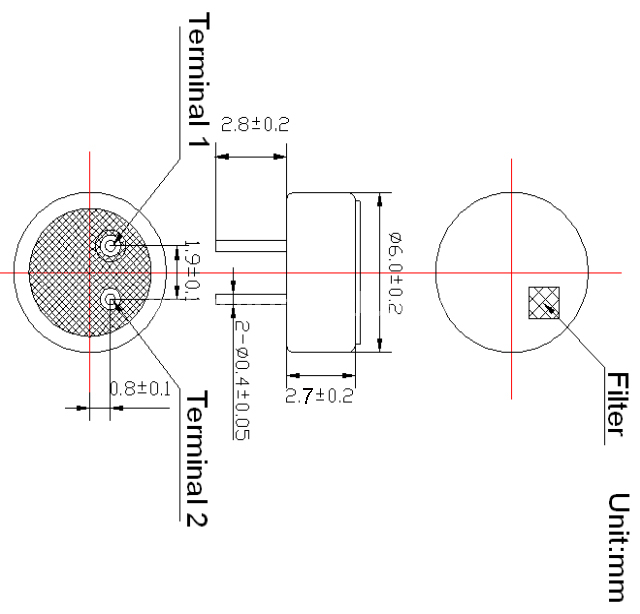 Noise Cancelling microphone EMC6027P-1C eletret microphone - ESUNTECH