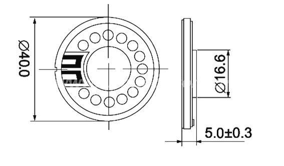40mm speaker EST40N-A metal frame - ESUNTECH