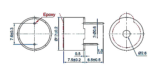 small magnetic buzzer EEB1275 low voltage annuciator - ESUNTECH