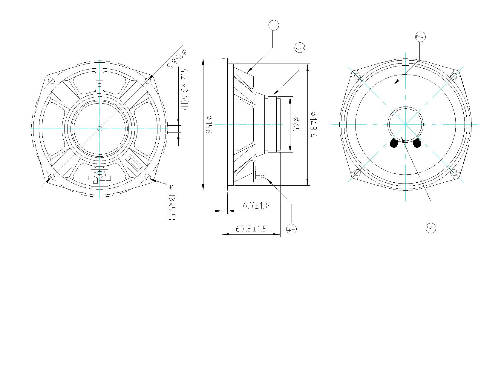 Loudspeaker YD158-77-8F65U-R 158mm 6 Inch 4ohm 20W Car Speaker Drivers Stereo Sound Used for Audio System Car Door Speaker High End Speaker Manufacturer