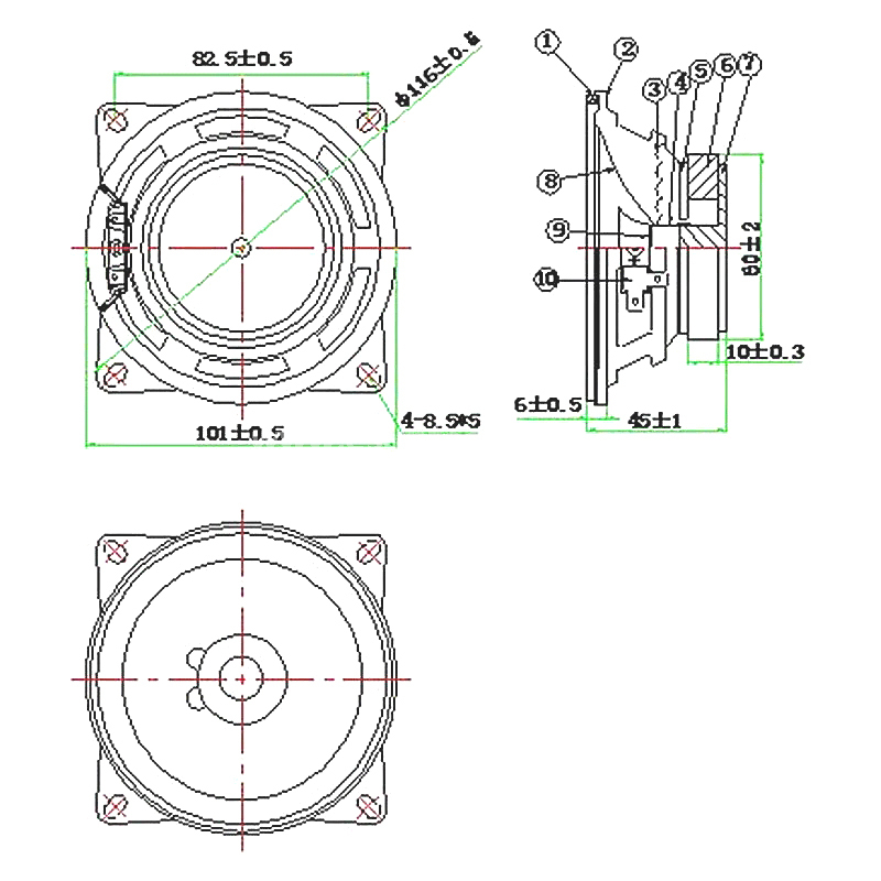 Loudspeaker 101mm YD101-01-4F60P-R Min Full Range car Speaker Drivers - ESUNTECH