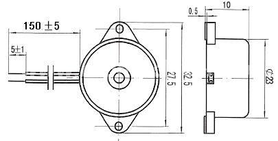 Piezoelectric buzzer EPB2310W150-TA-12-3.4-R 6V 9 V 12V buzzer China - ESUNTECH